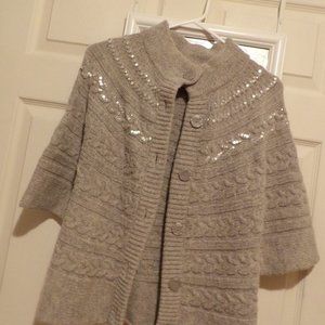 Nice Bulky Knit Gray Jewelled Jacket